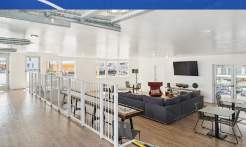 A well-lit room with a sofa