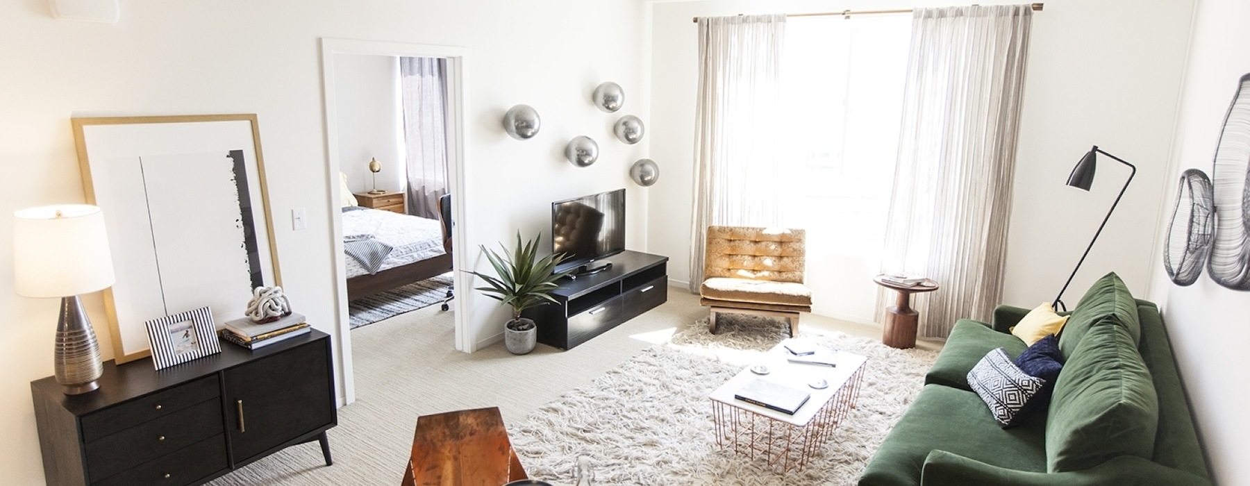 Open space living area with natural lighting